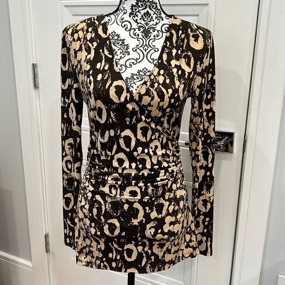 Jennifer Lopez Womens Cheetah Bodycon animal print dress sz M
